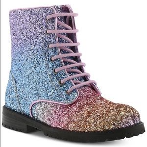 polly sophia glitter combat boot